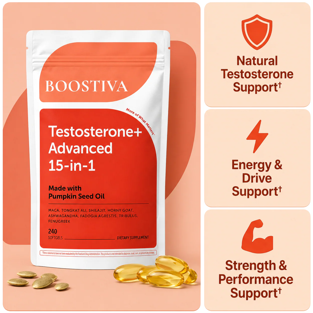 Boostiva Testosterone+ Advanced Softgels